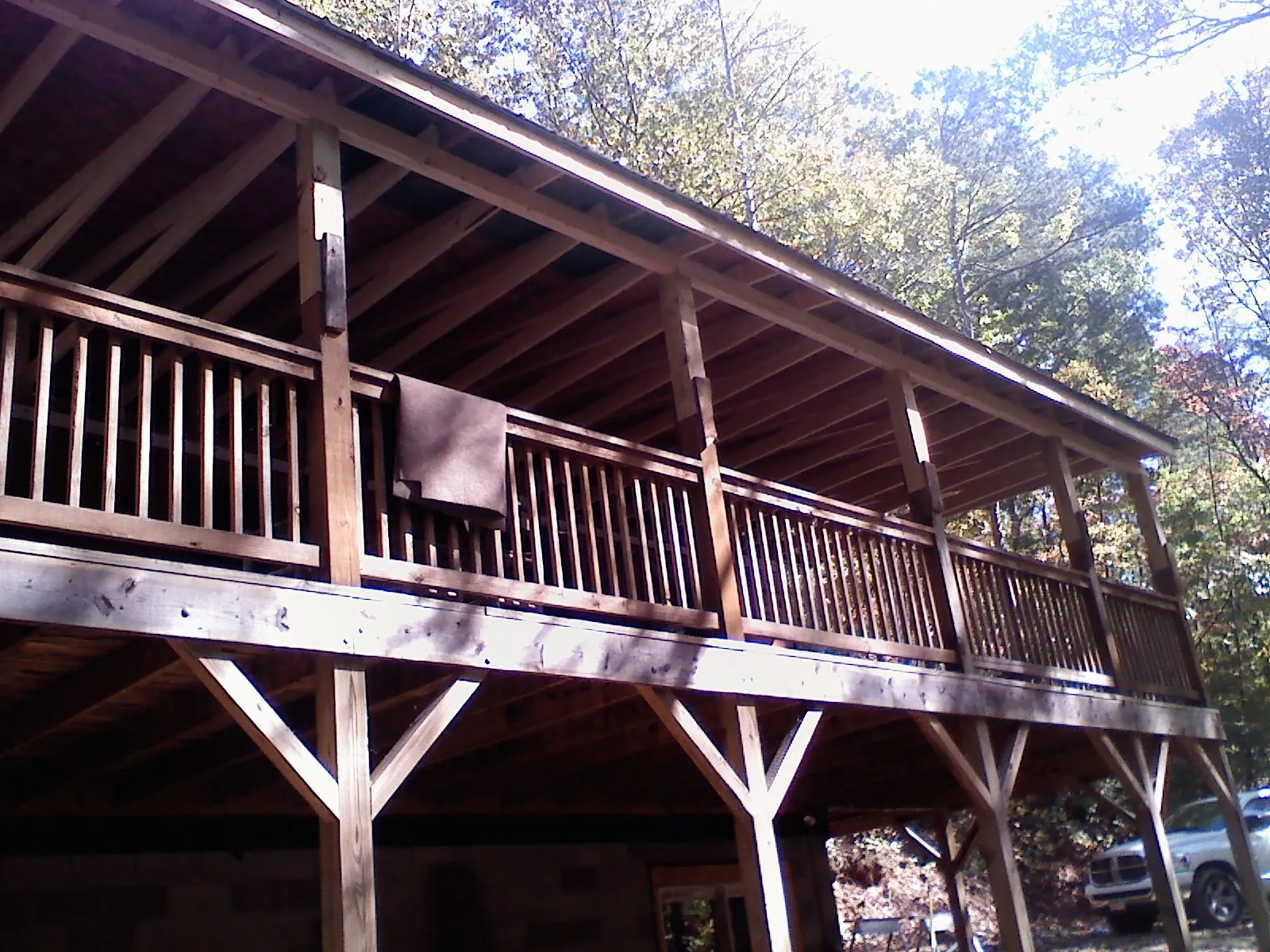 Timber framing under a new elevated porch and deck — Roof Leak Repair in Moran by Roofing Brothers